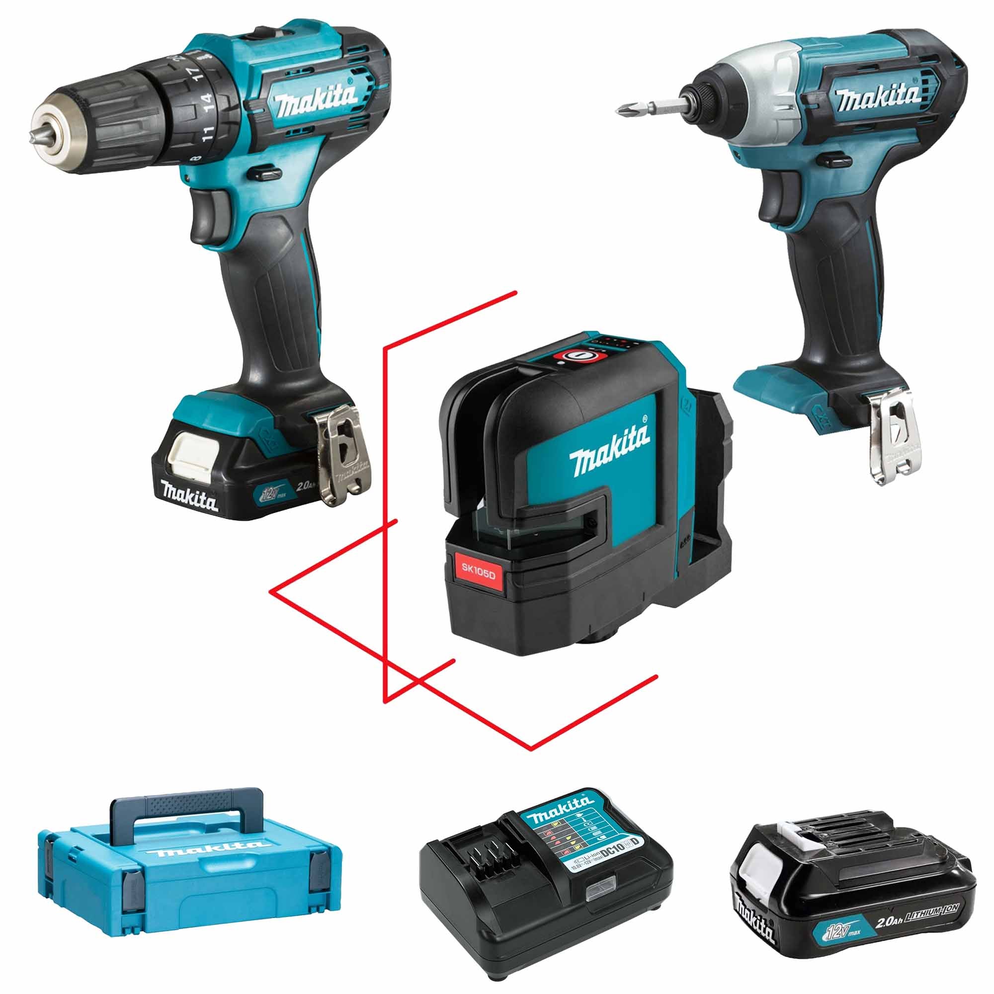 Set Elettroutensili Makita CLX337SAX3 12V 2Ah