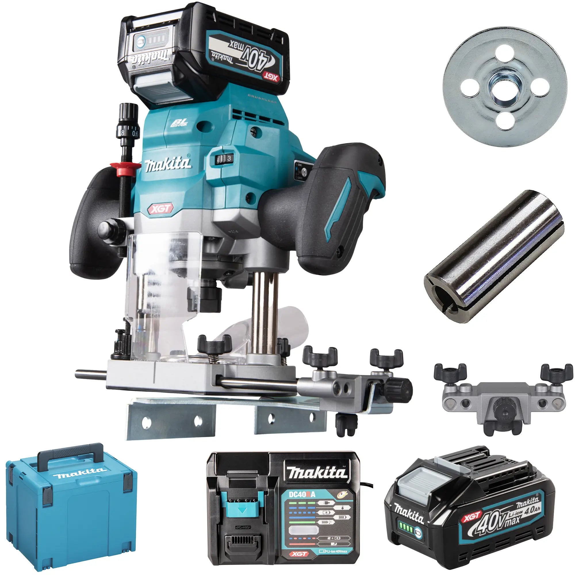 Makita RP001GM201 40V 4Ah verticale freesmachine