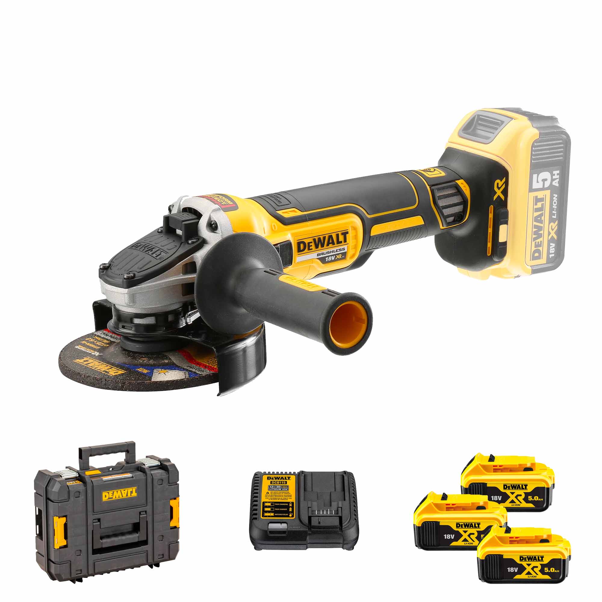 Smerigliatrice Dewalt DCG405P3-QW 18V 5Ah