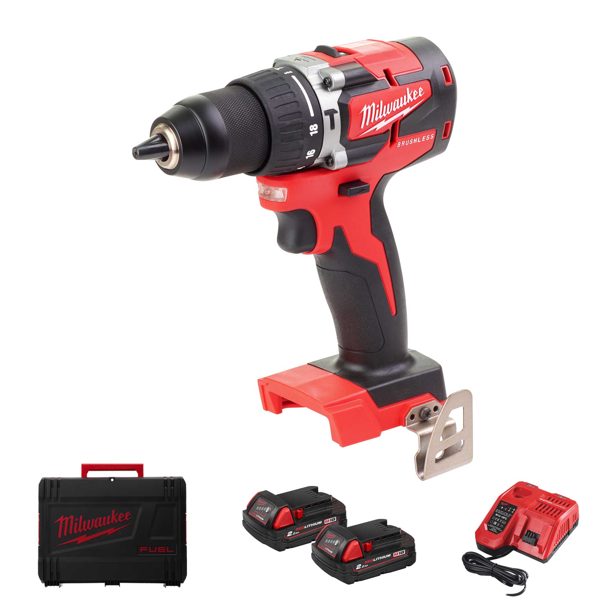 Trapano con percussione Milwaukee M18 CBLPD-202C